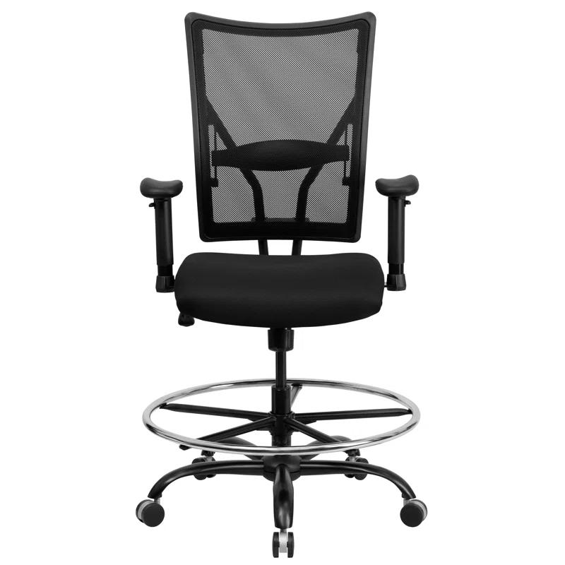 Flash Furniture Hercules Big & Tall 400 lb. Rated Mesh Ergonomic Drafting Chair w/ Adjustable Arms