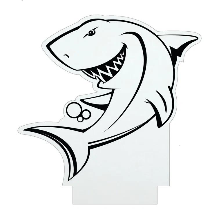 CPS Shark LED Night Light with Custom Name Laser Engraved on Acrylic Design Insert