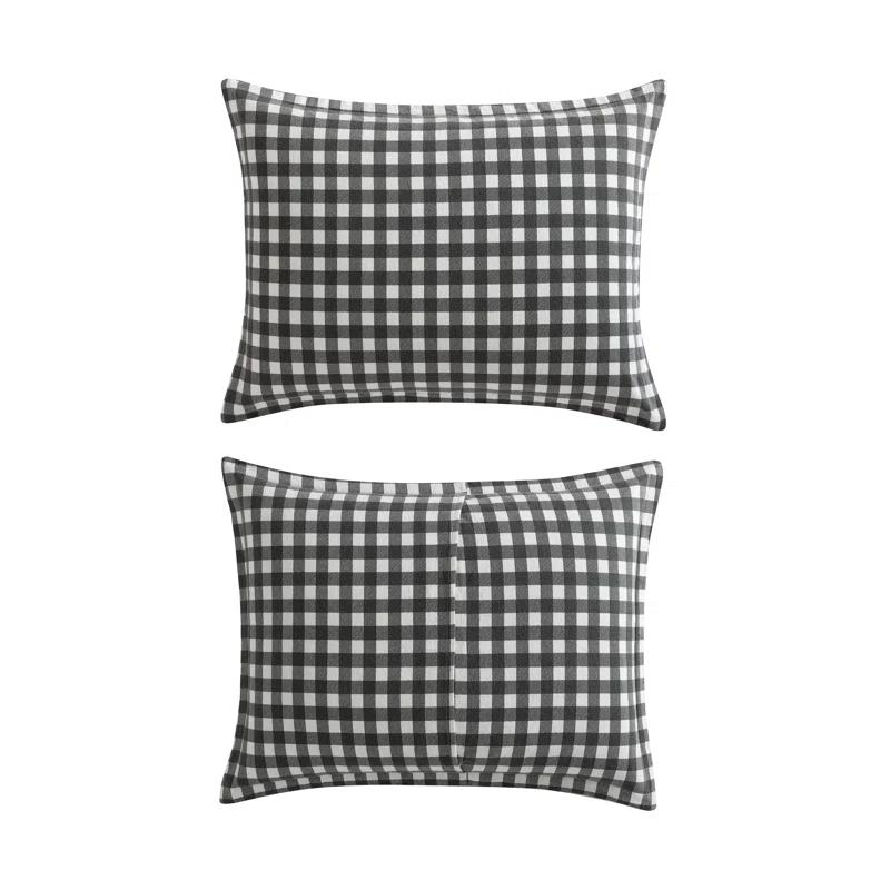 Eddie Bauer Eddie Bauer Preston Grey Cotton Flannel Reversible Comforter Set
