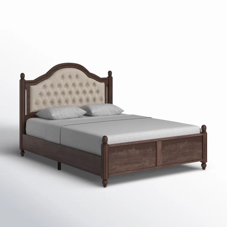 Lark Manor™ Amilio Queen Size Upholstered Bed Solid Wood Platform