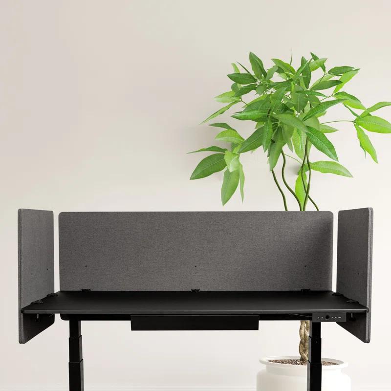 Stand Up Desk Store Fabric 3 Panel Desk Partition
