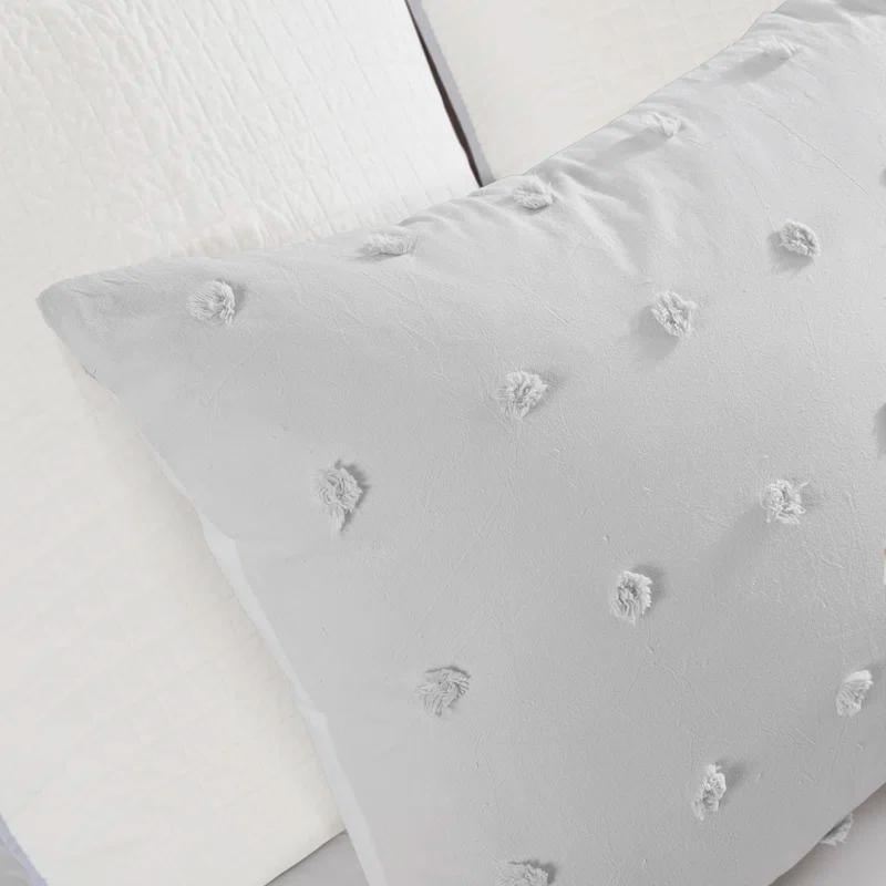 Intelligent Design Brooklyn Cotton Jacquard Duvet Cover Set with Euro Shams and Throw Pillows