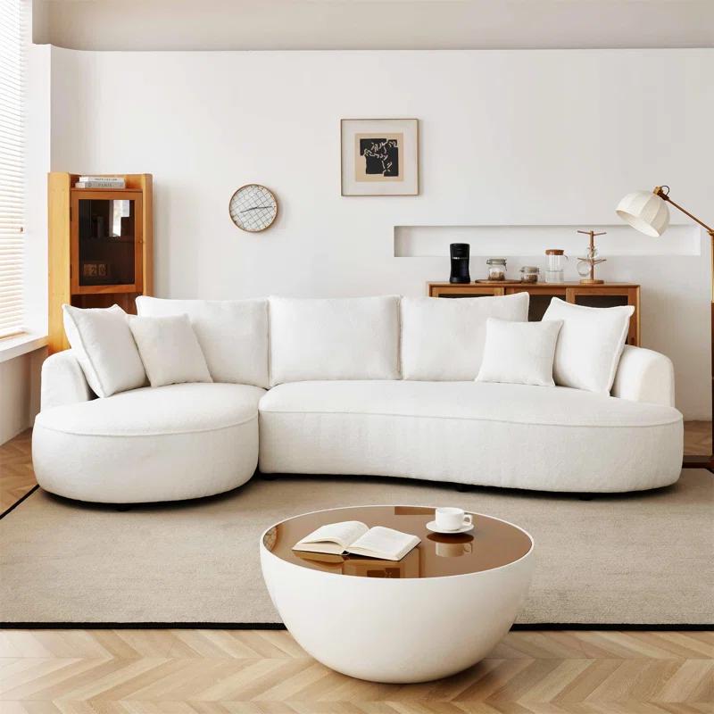Excellent Future 122.8" Curved Sofa Modern Curved Couch Living Room Modular Sectional Sofa