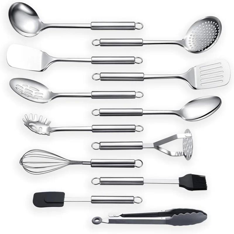 COAHAHA 12-Piece Stainless Steel Cooking Utensil Set - Durable, Elegant, Dishwasher Safe For All Cooking Needs | Wayfair