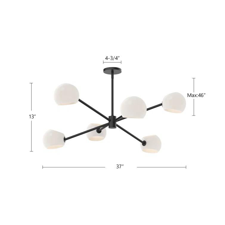 Willow 6 Light Metal Sputnik Chandelier