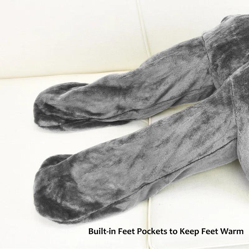 Catalonia Wearable Fleece Blanket with Sleeves & Foot pockets for Men Women, Plush Wrap Sleeved Throw Blanket