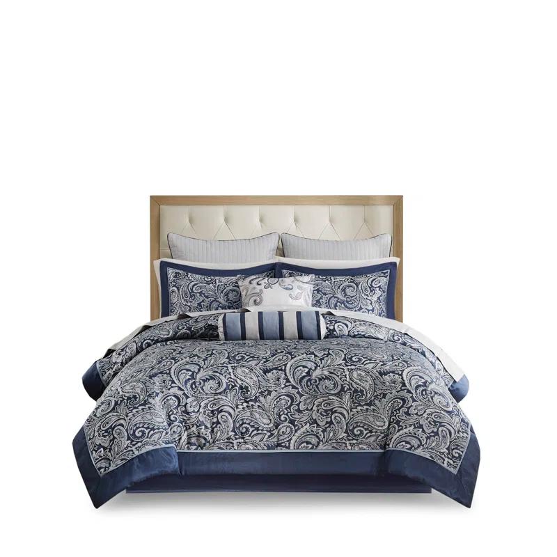 Madison Park Aubrey 12 Piece Comforter Set with Cotton Bed Sheets