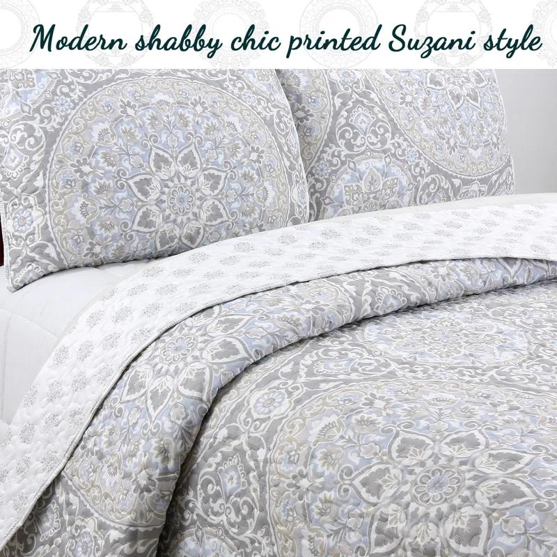 Cozy Line Home Fashion Damask Quilt Set