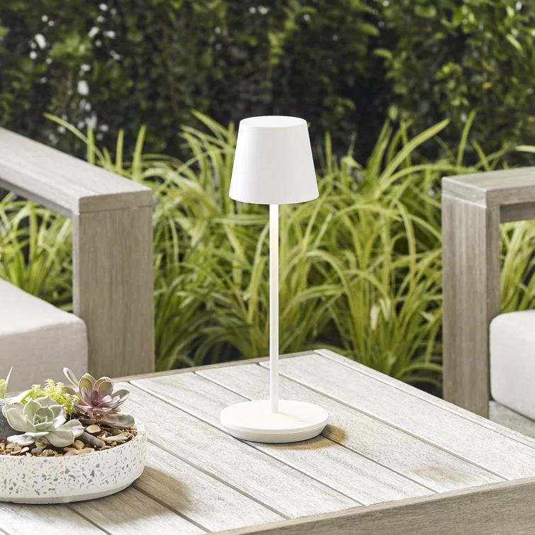 Carla Cordless Table Lamp - White / Small