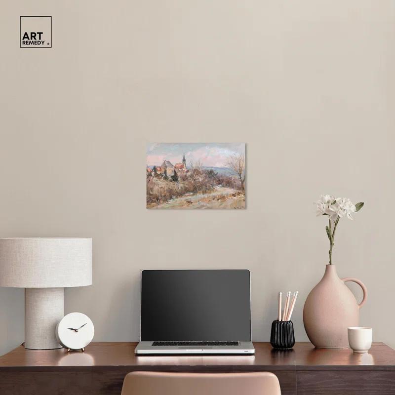 Art Remedy Little Town Canvas Classic Landscape Art by Art Remedy