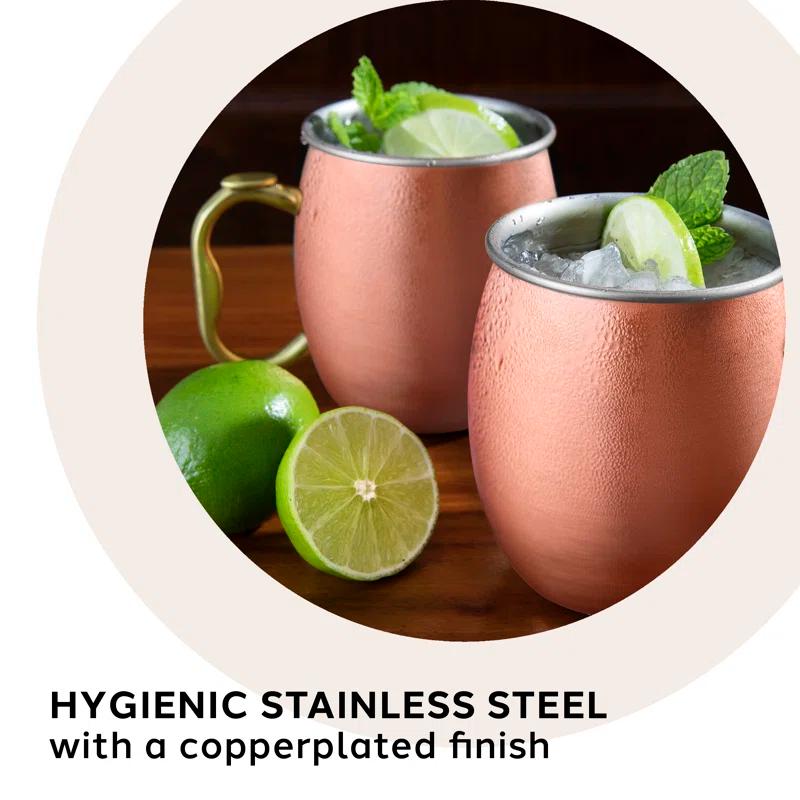 OGGI Oggi Barware 2 Piece 20 Oz Stainless Steel Moscow Mule Mug Set (Set of 2)