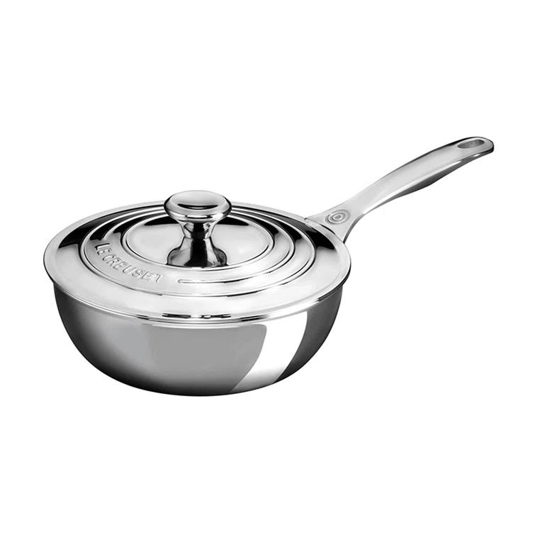 Le Creuset Stainless Steel Saucier Pan with Lid