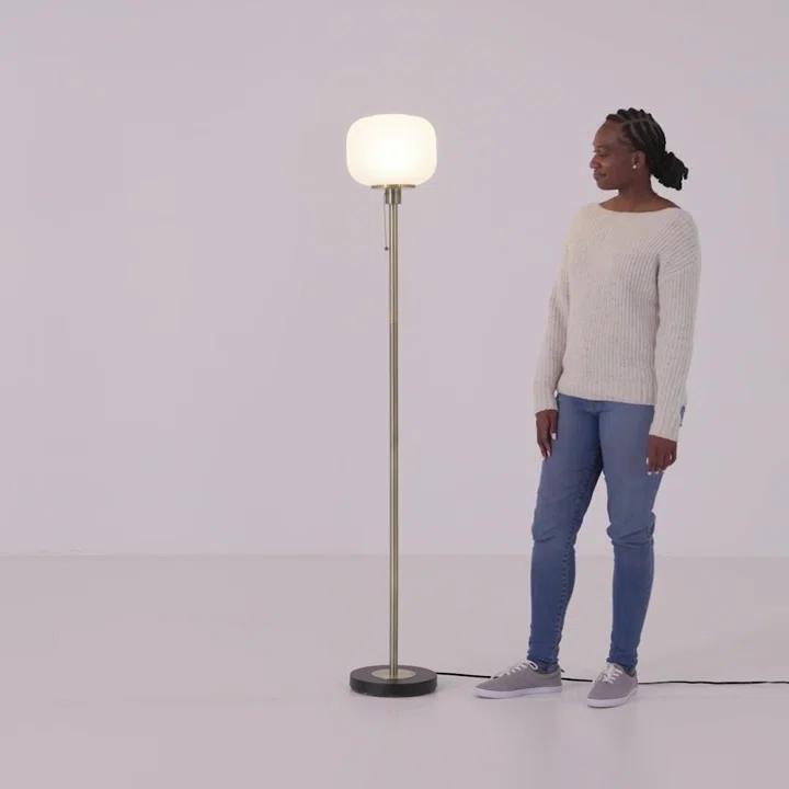 Nausica Ribbed Glass Floor Lamp (58")