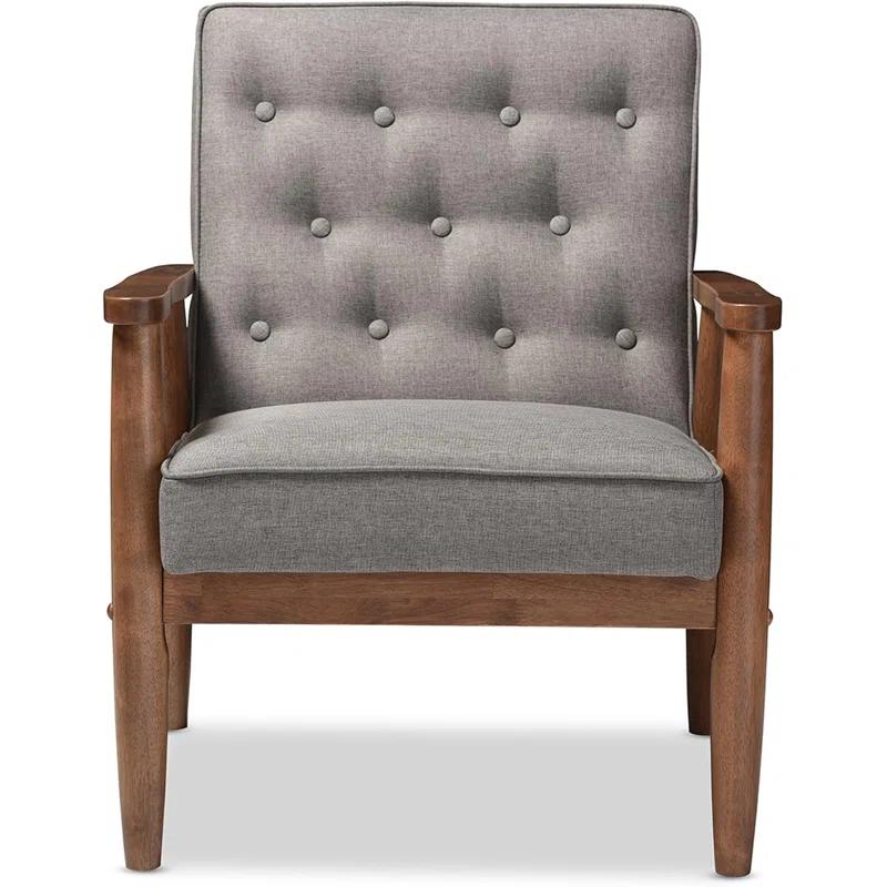 George Oliver Studio Sorrento Accent Chair, 1 Seater, Grey, Brown