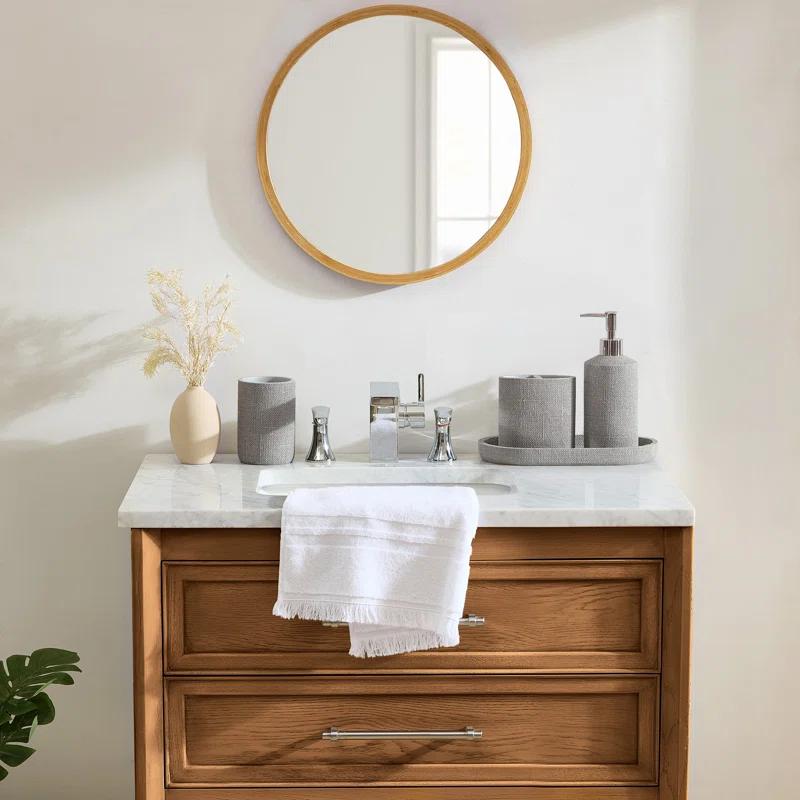 Tahari Astor 4-Piece Grey Textured Bathroom Accessory Set