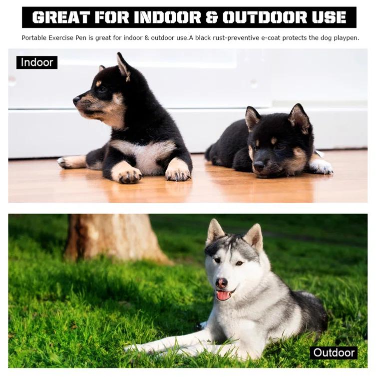 BestPet Puppy Pet Playpen 8 Panel Indoor Outdoor Metal Protable Folding Animal Exercise Dog Fence