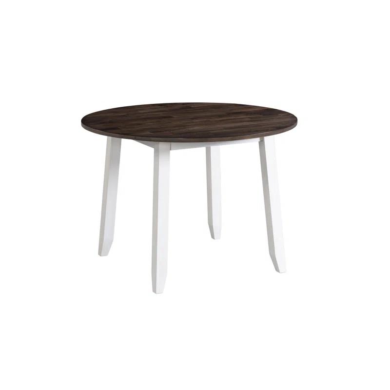 Red Barrel Studio® Clowie Extendable Round Solid Wood Dining Table