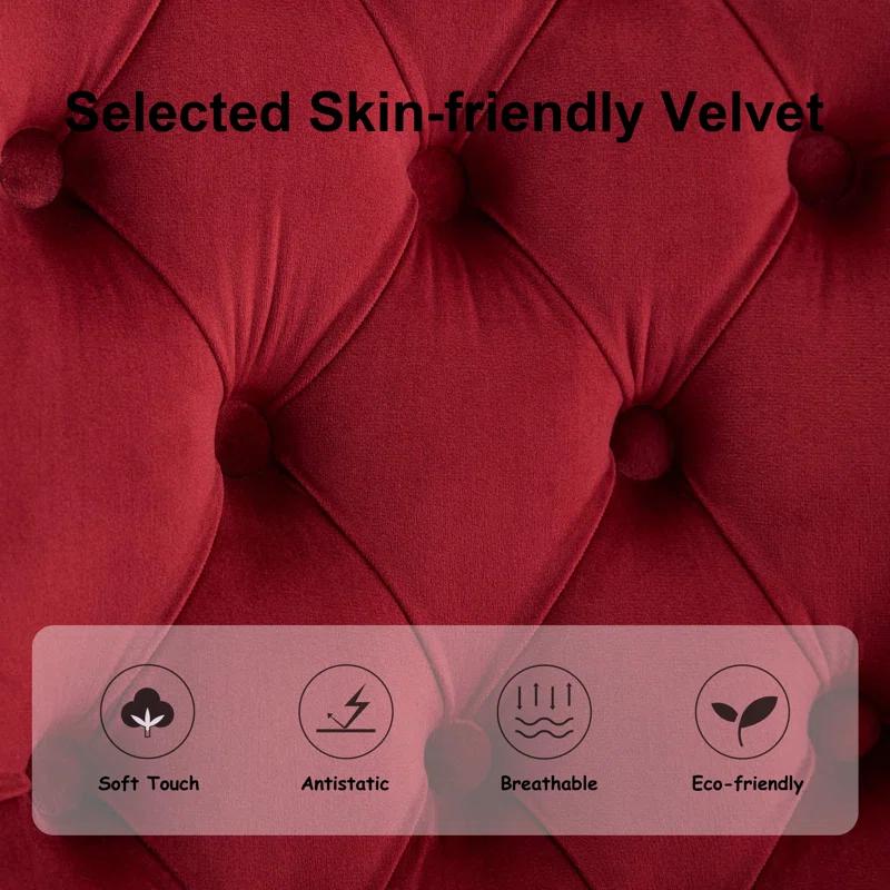 Rosdorf Park High-end Tufted Velvet Upholstered Nailhead Dining Chair