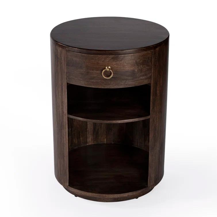 Butler Specialty Transitional Carnolitta Mango Wood End Table In Dark Brown