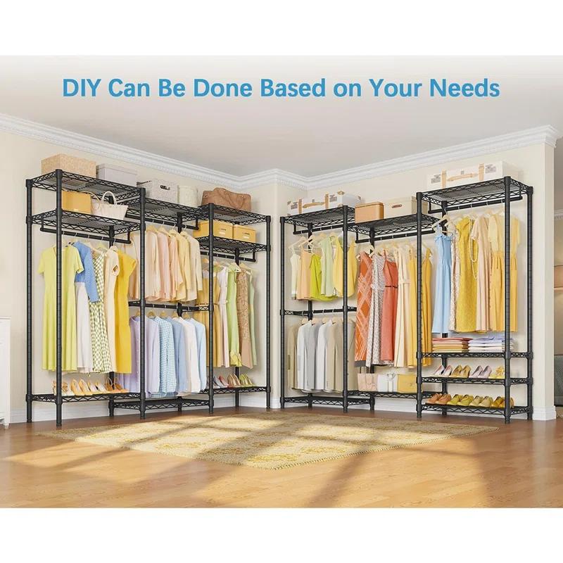 MAXAYA Portable Closet Wardrobe Heavy Duty Clothes Rack, Frees... | Wayfair