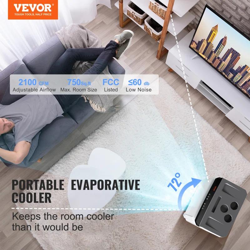 VEVOR VEVOR 2100 Evaporative Cooler with Remote Included