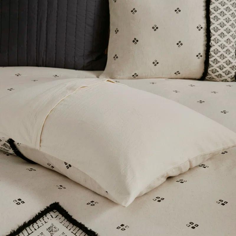 INK+IVY Marta 3 Piece Cotton and Flax Linen Blend Comforter Set