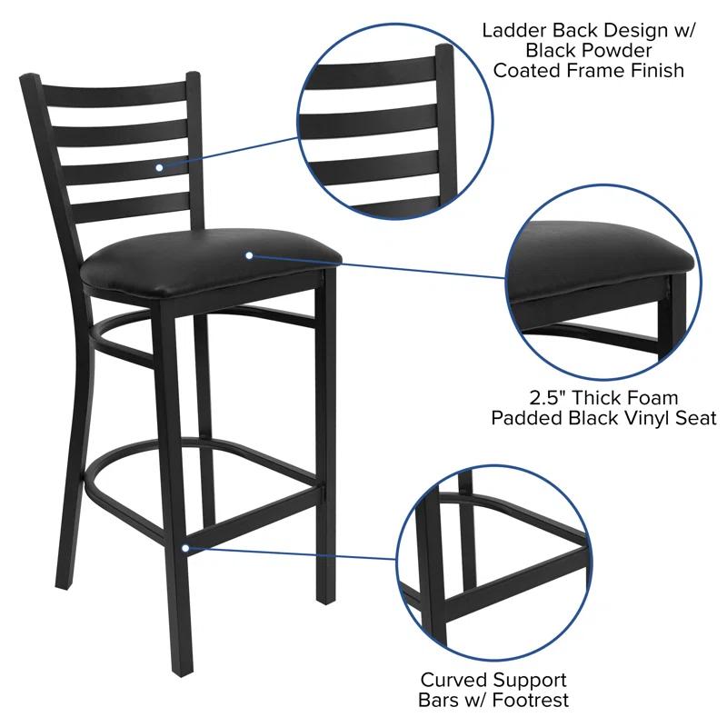 Flash Furniture Brixton Hercules Series Ladder Back Metal Restaurant Barstools by Flash Furniture
