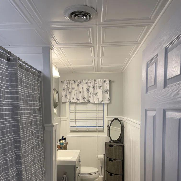 A La Maison Ceilings Line Art 1.6 ft. x 1.6 ft. Polystyrene Glue-up Ceiling Tile (Set of 96)