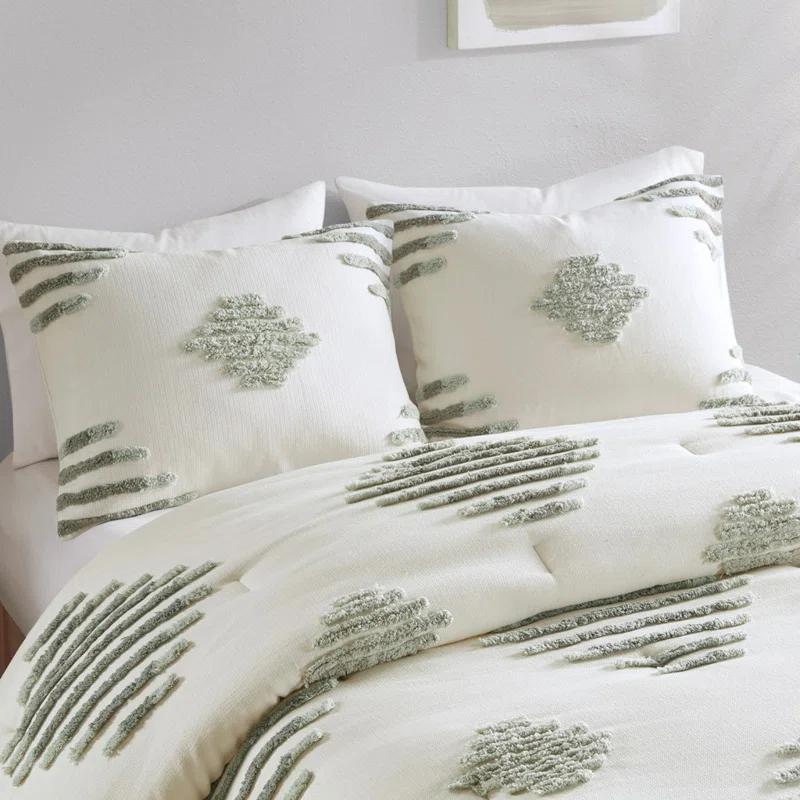 INK+IVY Tahli 3 Piece Cotton Blend Chenille Comforter Set