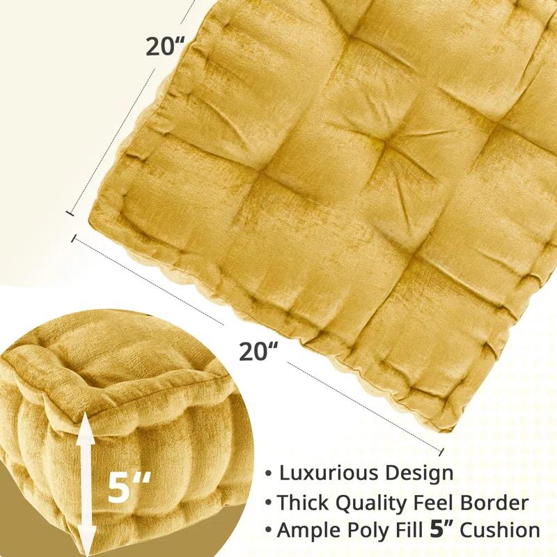 Intelligent Design Azza Poly Chenille Square Floor Pillow Cushion