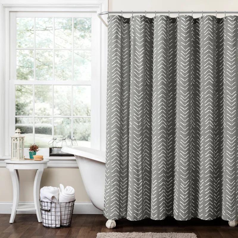 Lush Decor Chevron Shower Curtain