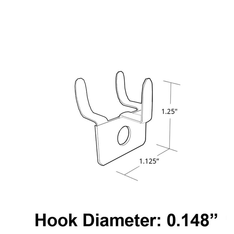Azar Displays Metal Prong U-Hook, 20-Pack (Set of 20)