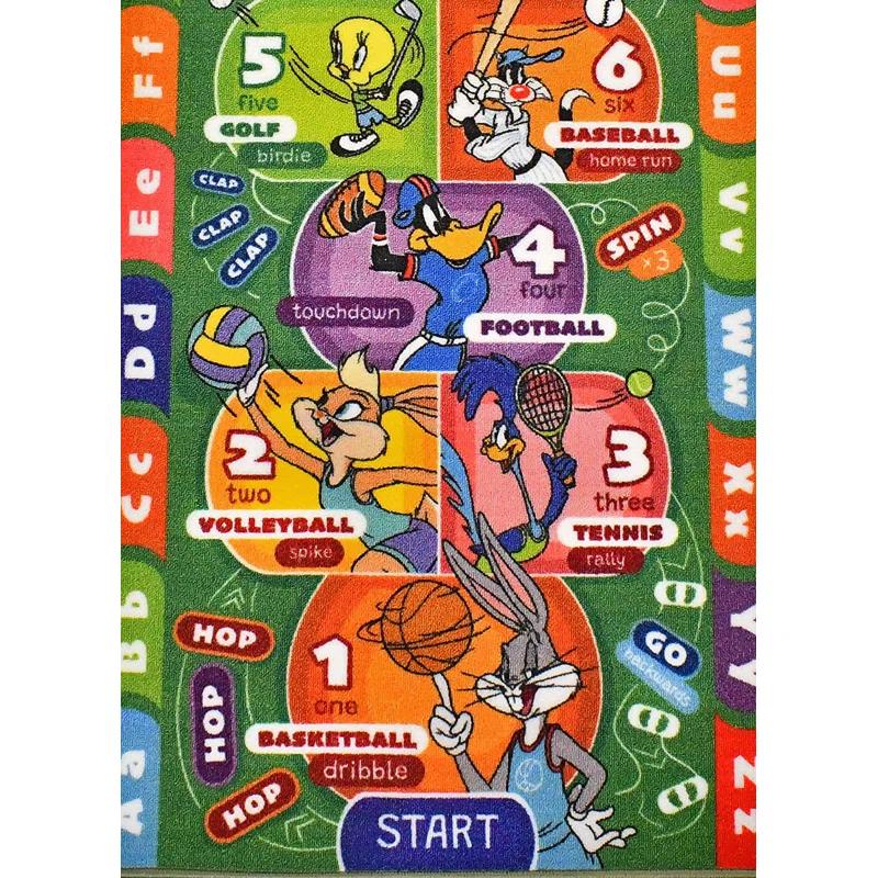 KC Cubs Looney Tunes Hopscotch Number Educational Learning Fun Game Non Slip Kids Rug Classroom Playroom