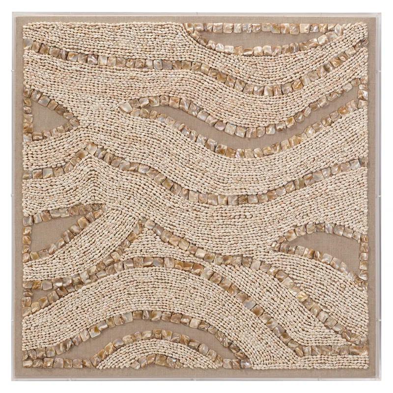 Jamie Young Company Big Wave Handmade Boho Abstract Wall Decor on Shell