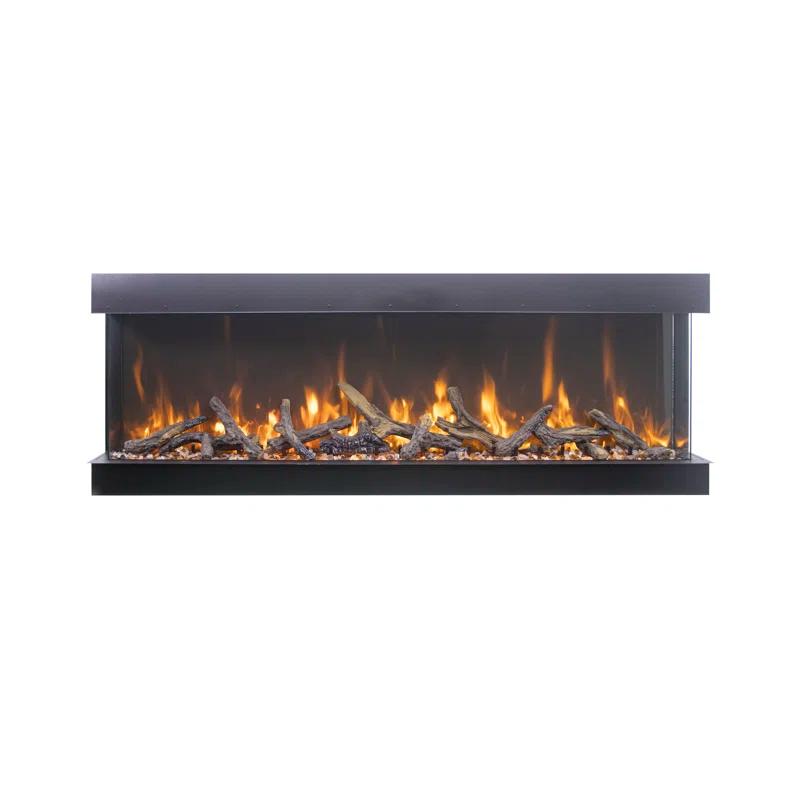 Amantii 72-TRU-VIEW-XL XT – 72″ Wide X 22″ In Height –3 Sided Glass / Indoor Or Outdoor Electric Fireplace
