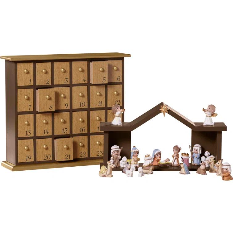 Precious Moments 26 Piece Nativity Advent Calendar Set
