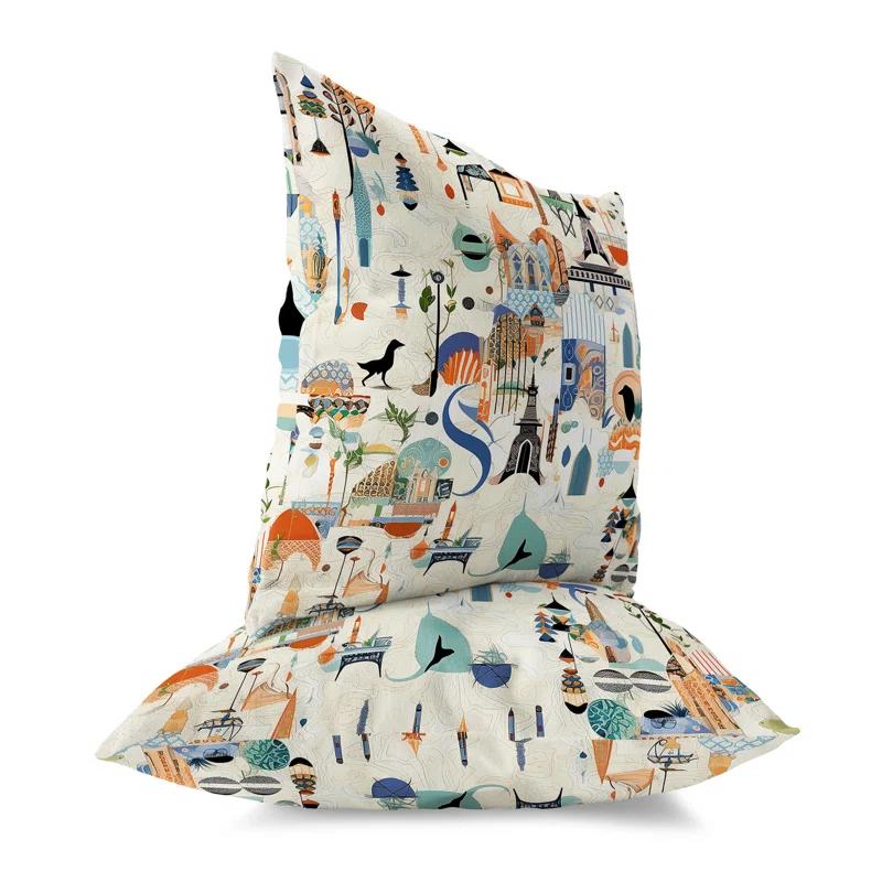 Amrita Sen Palace Portraits Reversible Throw Pillow