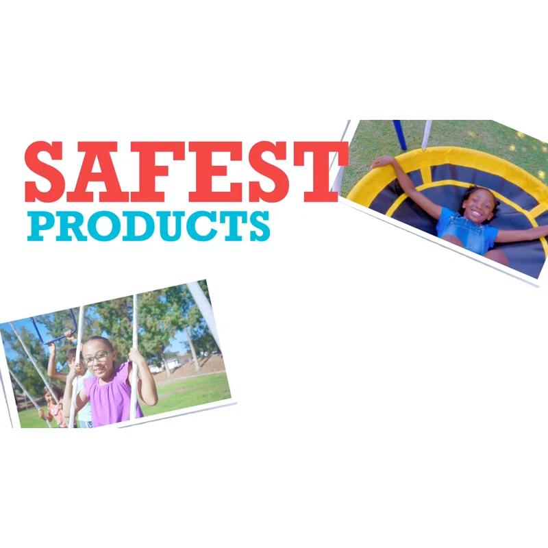 Sportspower Sportspower Outdoor Rosemead Metal Swing Set with Lifetime Warranty on 6' Double Wall Slide