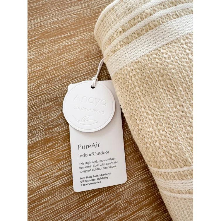 Anaya Beach Club Stripe Indigo Indoor Outdoor Table Runner