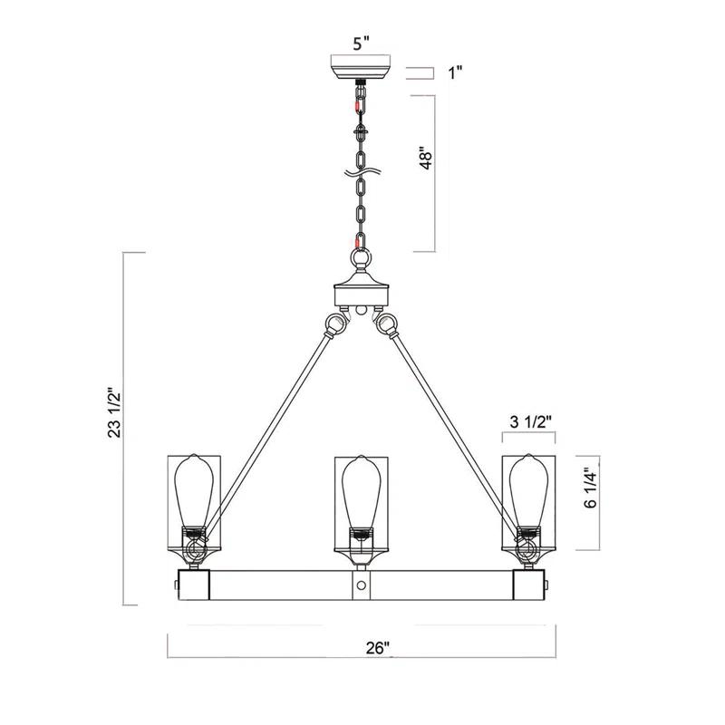 Three Posts™ Dahlia 6 - Light Dimmable Wagon Wheel Chandelier
