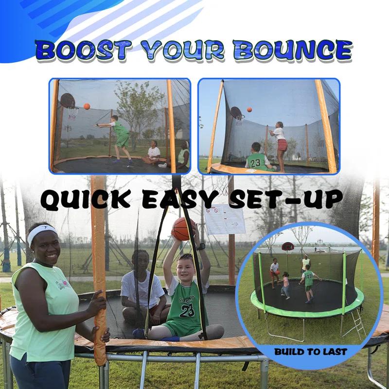 SKYBOUND Skybound 10' Round Backyard Trampoline with Safety Enclosure