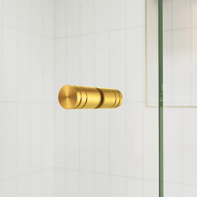 Glass Warehouse 34" W. x 58.25" H in. Frameless Glass Hinged Bathtub Door GW-B-GH-34-SB