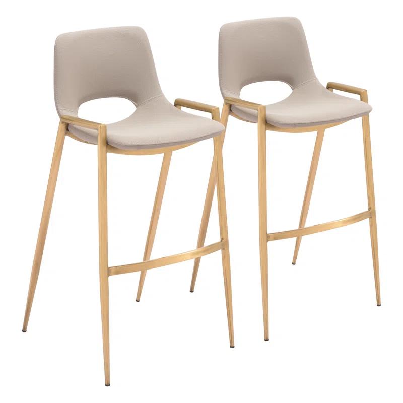 Zuo Hospitality Desi Black Upholstered Counter Stool (Set of 2)