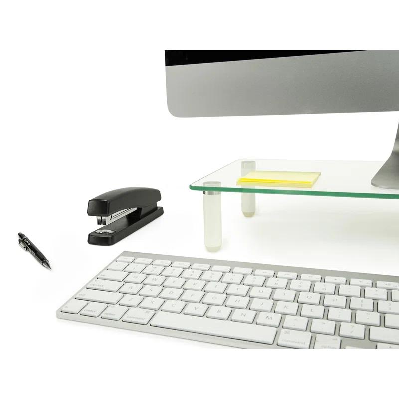 Mount-it Mount-It! Glass Desktop Monitor Stand Riser, 22 Inches Wide Clear Tempered Glass Hold Up to 44 Lbs.