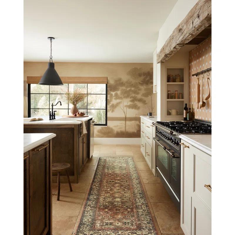 Banks II Rug by Magnolia Home by Joanna Gaines x Loloi - Brick and Ivory / 2' x 5'
