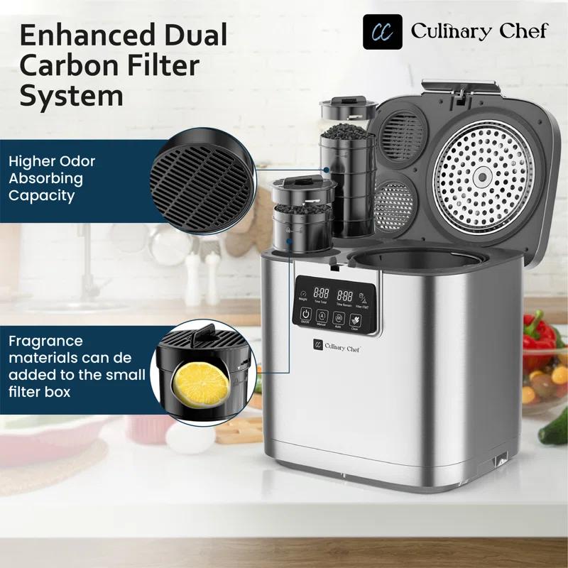 Culinary Chef Culinary Chef,  3.8l Smart Electric Food Waste Composter, Stainless Steel