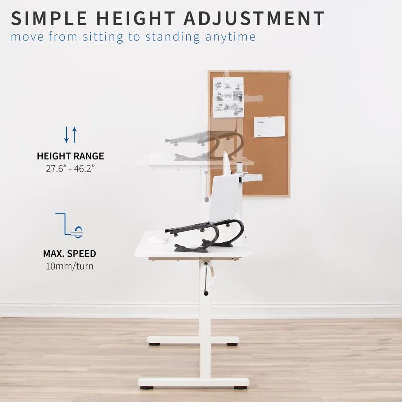 Vivo 55" x 24" Crank Height Adjustable Desk