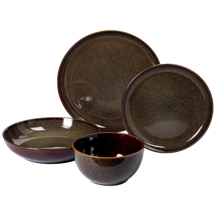 Gibson Elite Edwina 16 Piece Doible Bowl Dinnerware Set