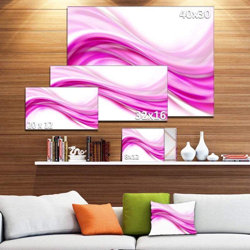 Design Art " Abstract Pink Downward Waves "