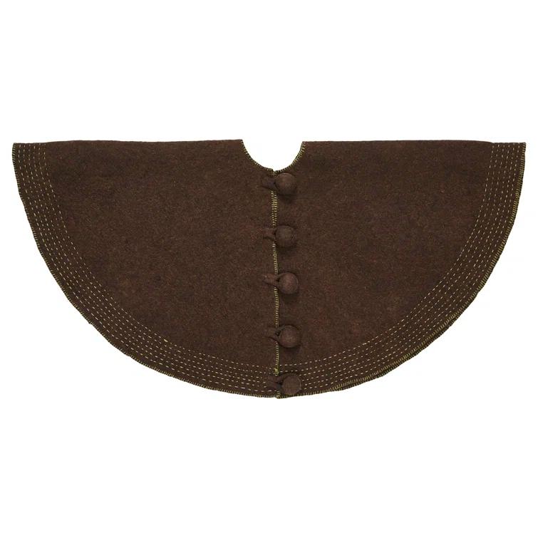 Arcadia Home Handmade Christmas Tree Skirt in Felt - Quilted Edge White House Design - 60"